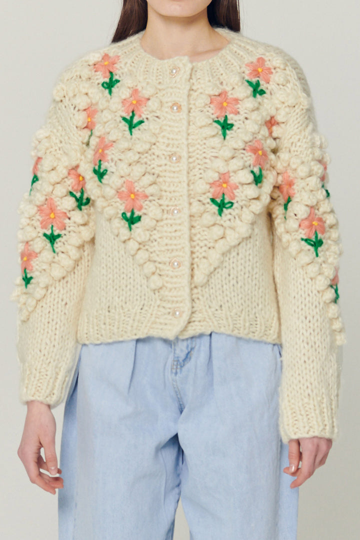 Lily Floral Embroidered Knit Cardigan | Women's | storets