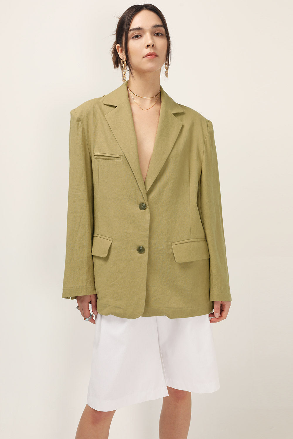 storets.com Aya Linen Oversized Blazer