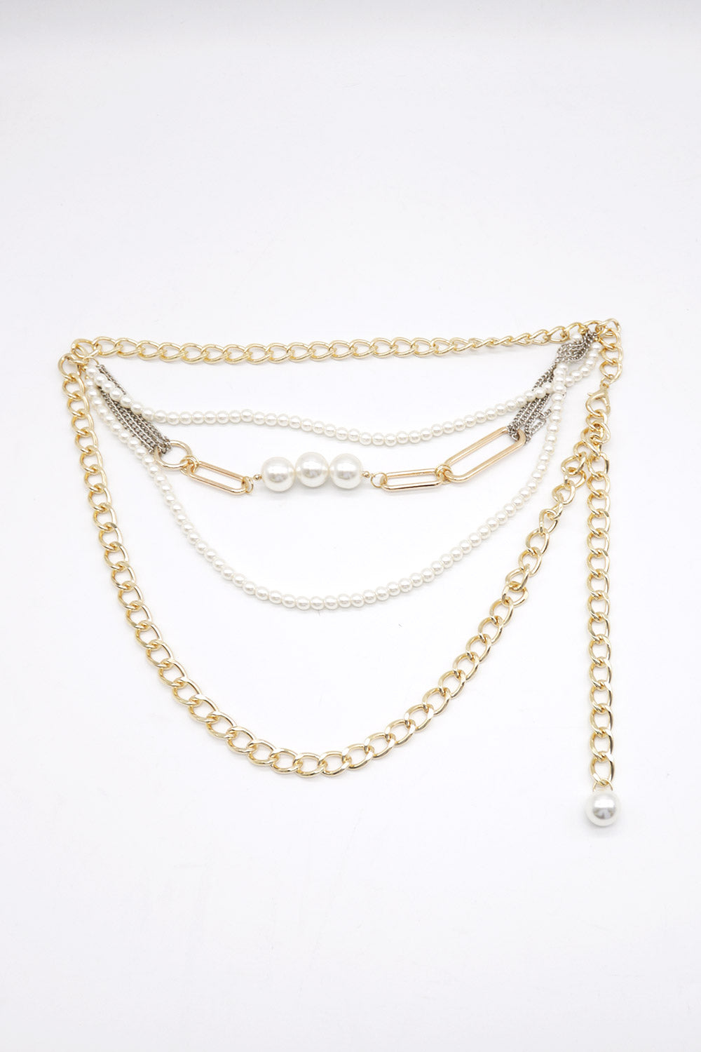Luz Pearl Gold Chain Belt | Women display picture 2