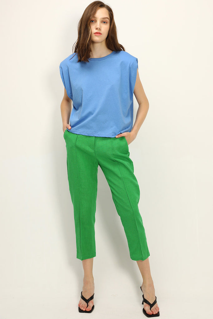 Green Color Women Cigratte Pants- DELLASGRN