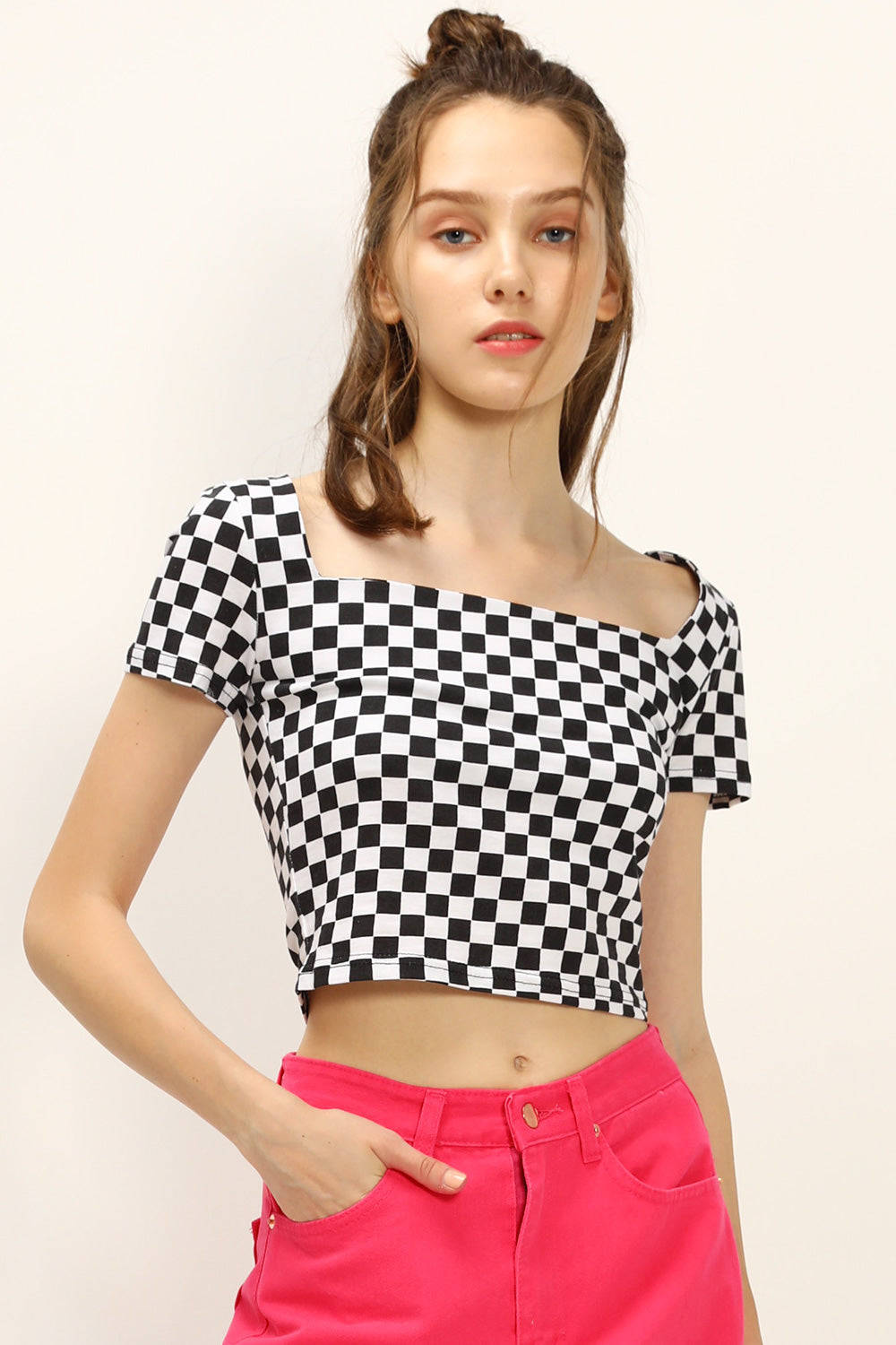 storets.com Melanie T-shirt in Checkerboard Print