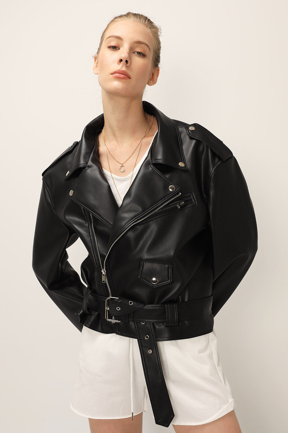 Emma Pleather Rider Jacket | Women