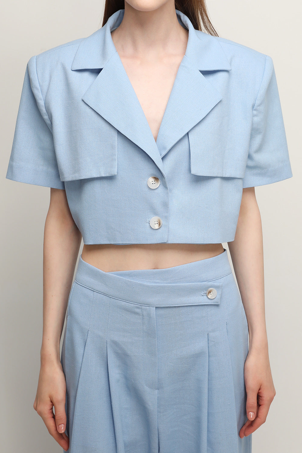 Nova Cropped Linen Blazer Women's Jackets Coats storets