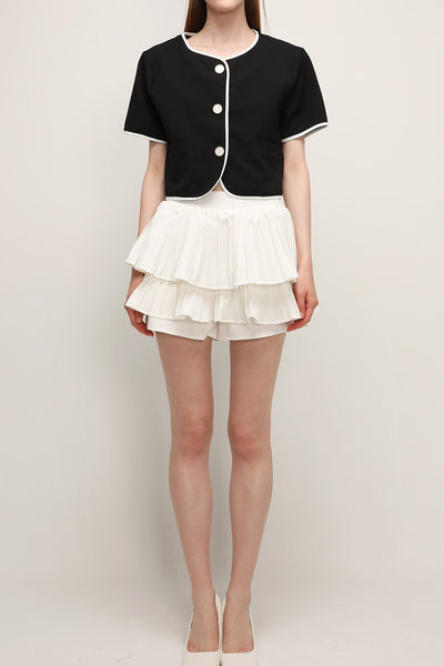 storets.com Clara Pleated Ruffle Skort