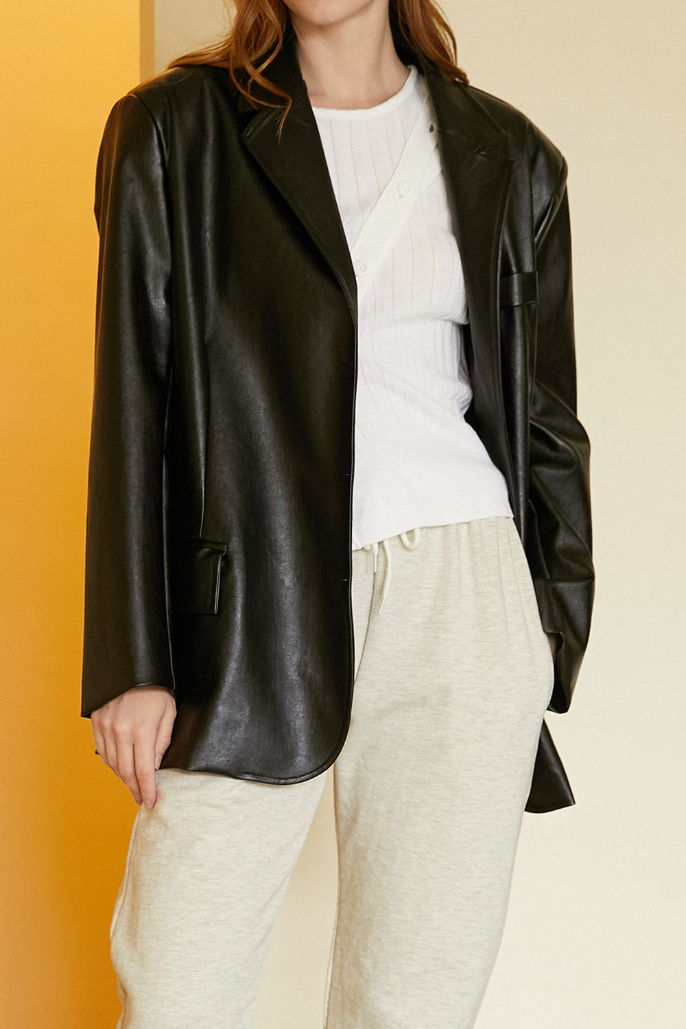 Joan Faux Leather Oversized Blazer | Women's | storets