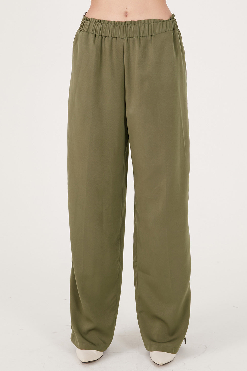 storets.com Rose Matte Satin Wide Leg Pants