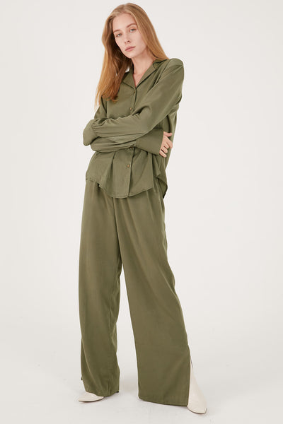 storets.com Rose Matte Satin Wide Leg Pants