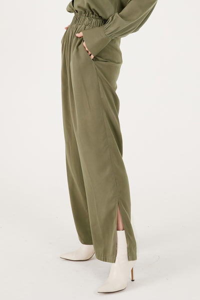 storets.com Rose Matte Satin Wide Leg Pants