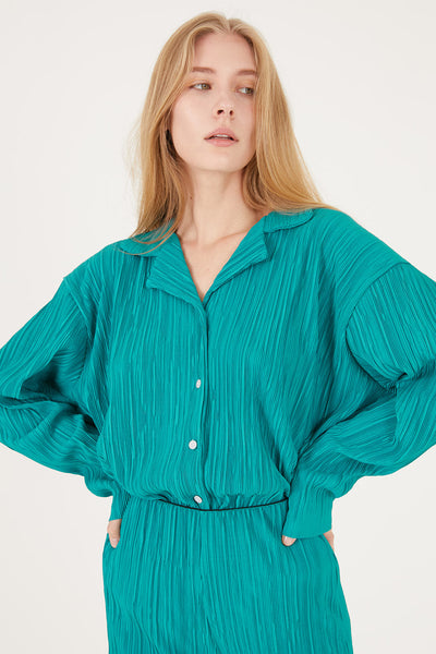 storets.com Maria Oversized Plisse Shirt