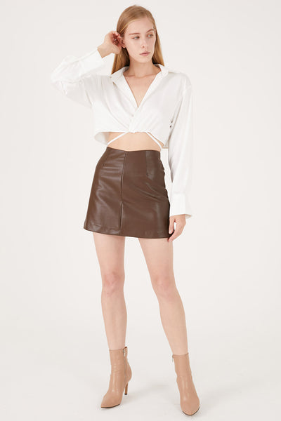 storets.com Melody Faux Leather Mini Skirt