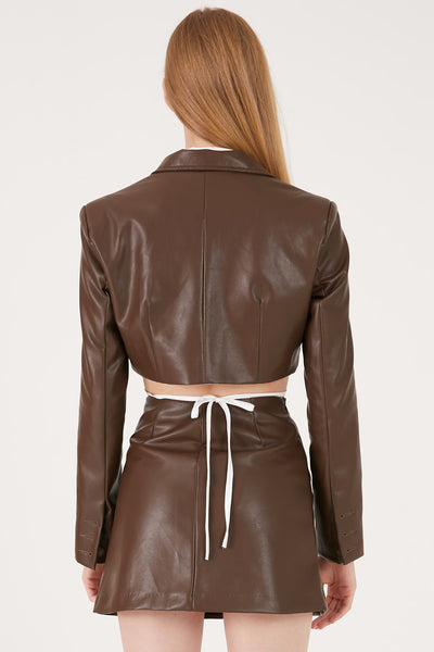 storets.com Melody Super Cropped Faux Leather Jacket
