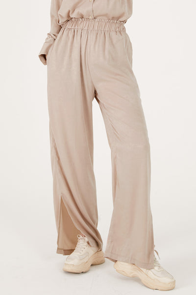 storets.com Rose Matte Satin Wide Leg Pants