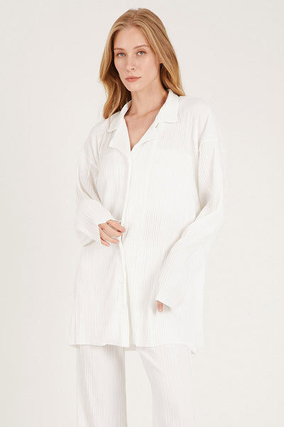 storets.com Maria Oversized Plisse Shirt